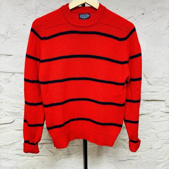 Lands' End Other - Lands End Striped Sweater 100% Shetland Wool Crewneck Made in England Vintage